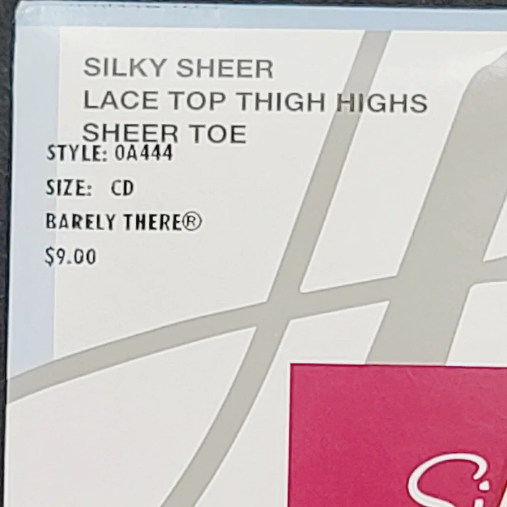 Hanes Silk Reflections Thigh Highs Lot 2 Lace Top CD Barely There Pearl NEWother